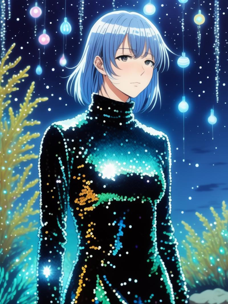 00223-_2742325055_anime manga portrait of a man Dressed in a high-neck, long-sleeved sequin mini dress with a playful fringe hem Bioluminescent or.png